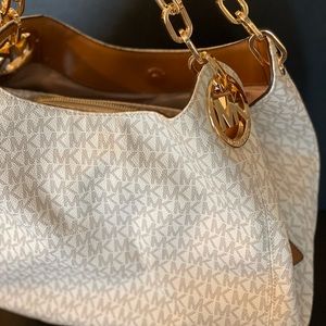 Michael Kors - Fulton Series Shoulder Bag - white/beige - (NEW- Never Used)